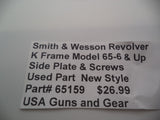 65159 Smith & Wesson K Frame Model 65-6 & Up Side Plate & Screws .357 Mag
