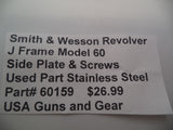 60159 Smith and Wesson J Size Model 60 Side Plate & Screws .357 Used