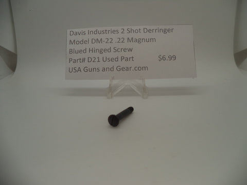 Davis Derringer Model DM-22 .22 Magnum Blue Hinged Screw Used Part #D21