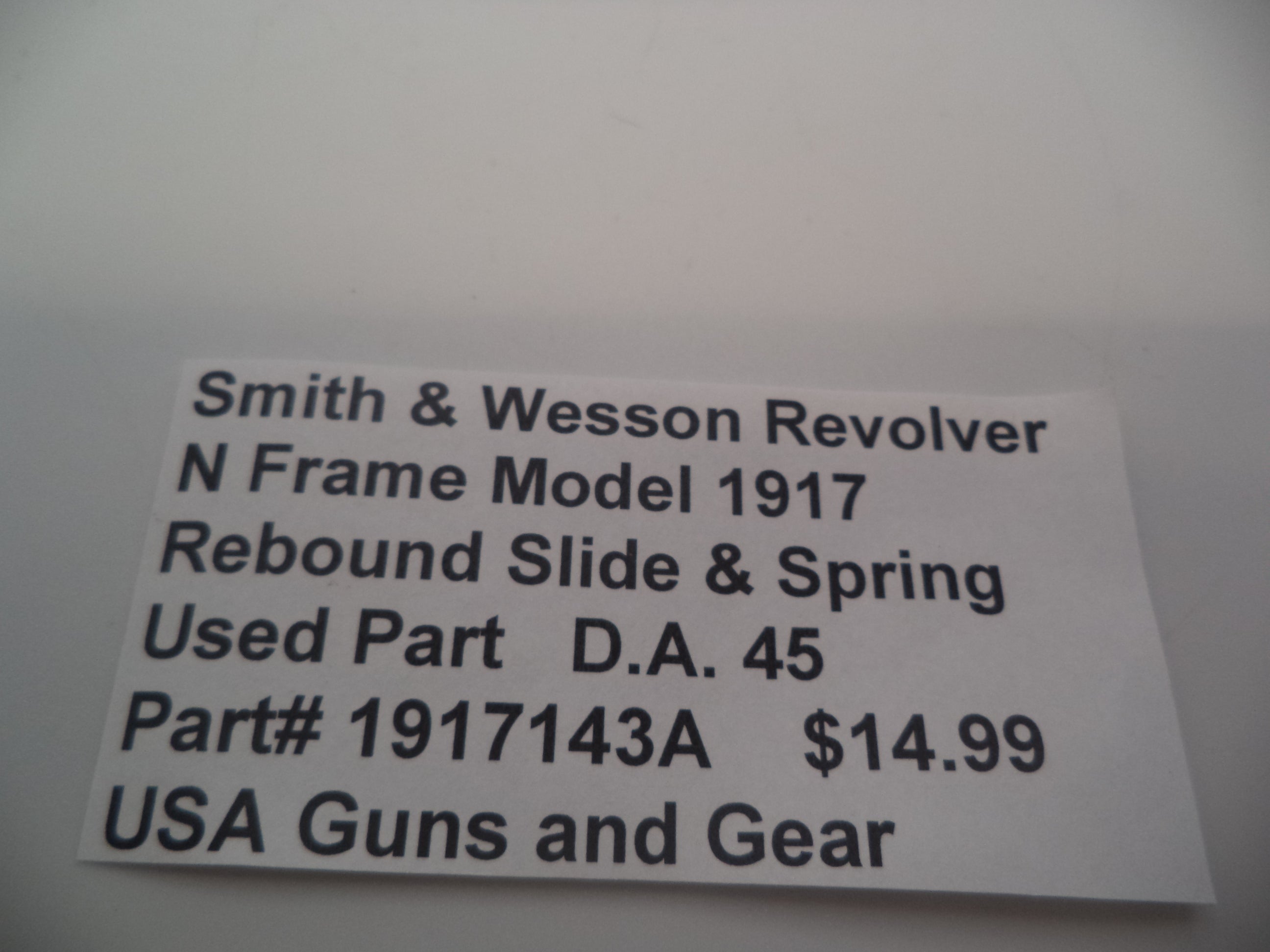 1917143A Smith & Wesson N Frame Model 1917 Rebound Slide & Spring DA45 Used
