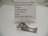 SW44 Smith & Wesson Pistol Model 645 Trigger Stainless Steel Used 45 Caliber