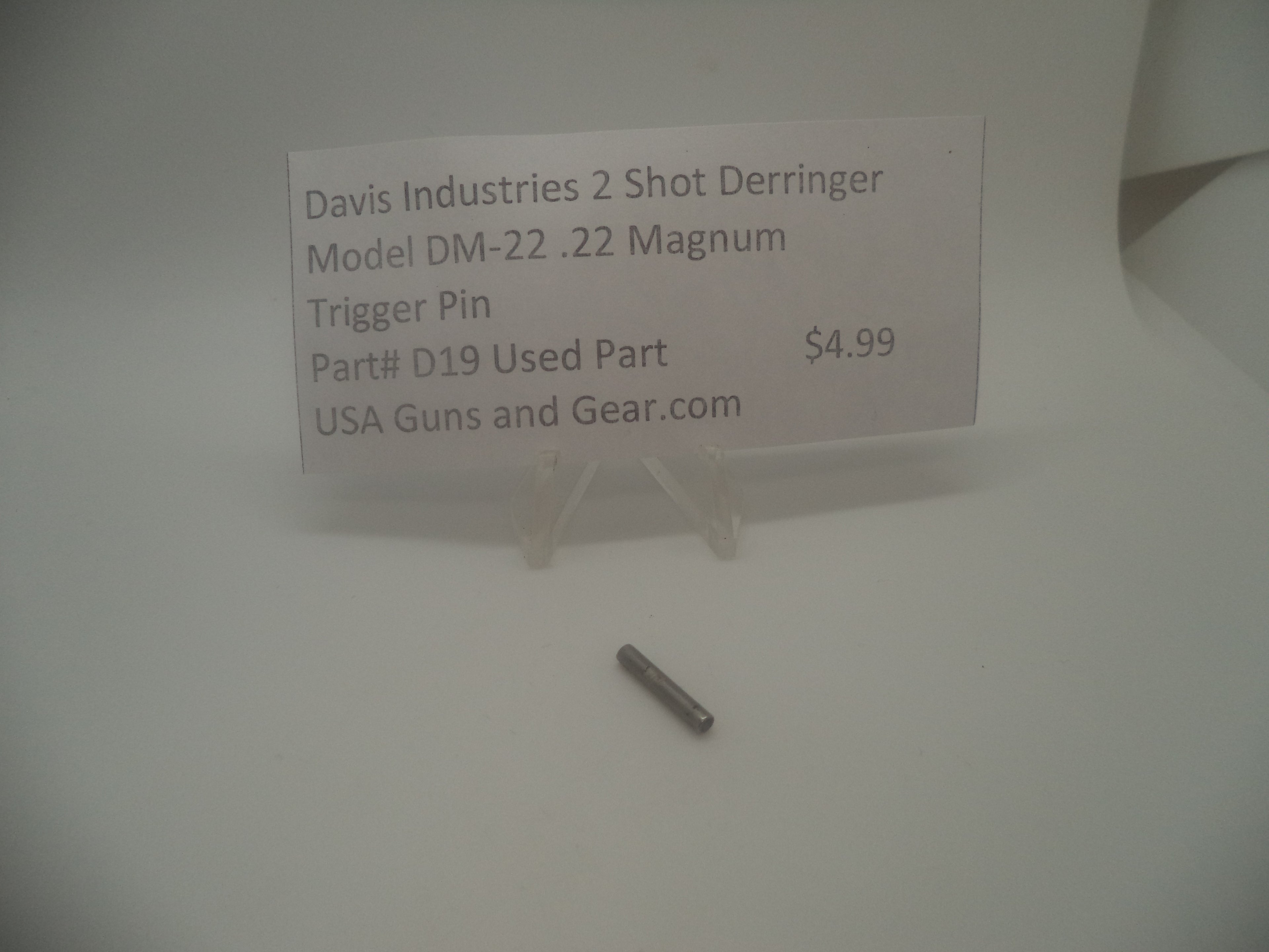 Davis Derringer Model DM-22 .22 Magnum Trigger Pin #D19