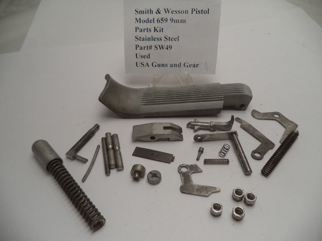 SW49 Smith & Wesson Pistol Model 659 Parts Stainless Steel Used 45 9mm