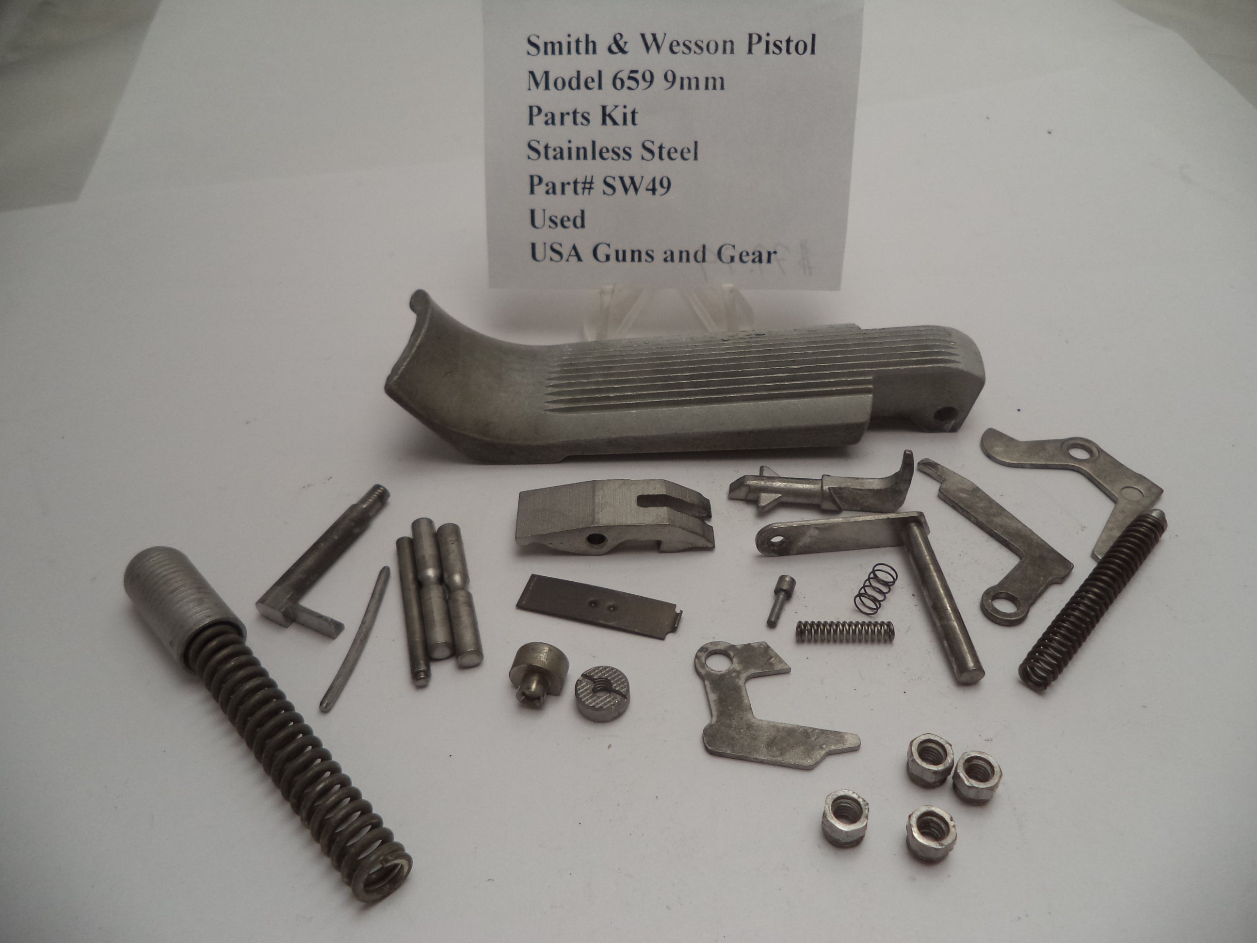 SW49 Smith & Wesson Pistol Model 659 Parts Stainless Steel Used 45 9mm