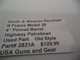 2821A Smith & Wesson N Frame Model 28 Used 4" Pinned Barrel .357 Magnum