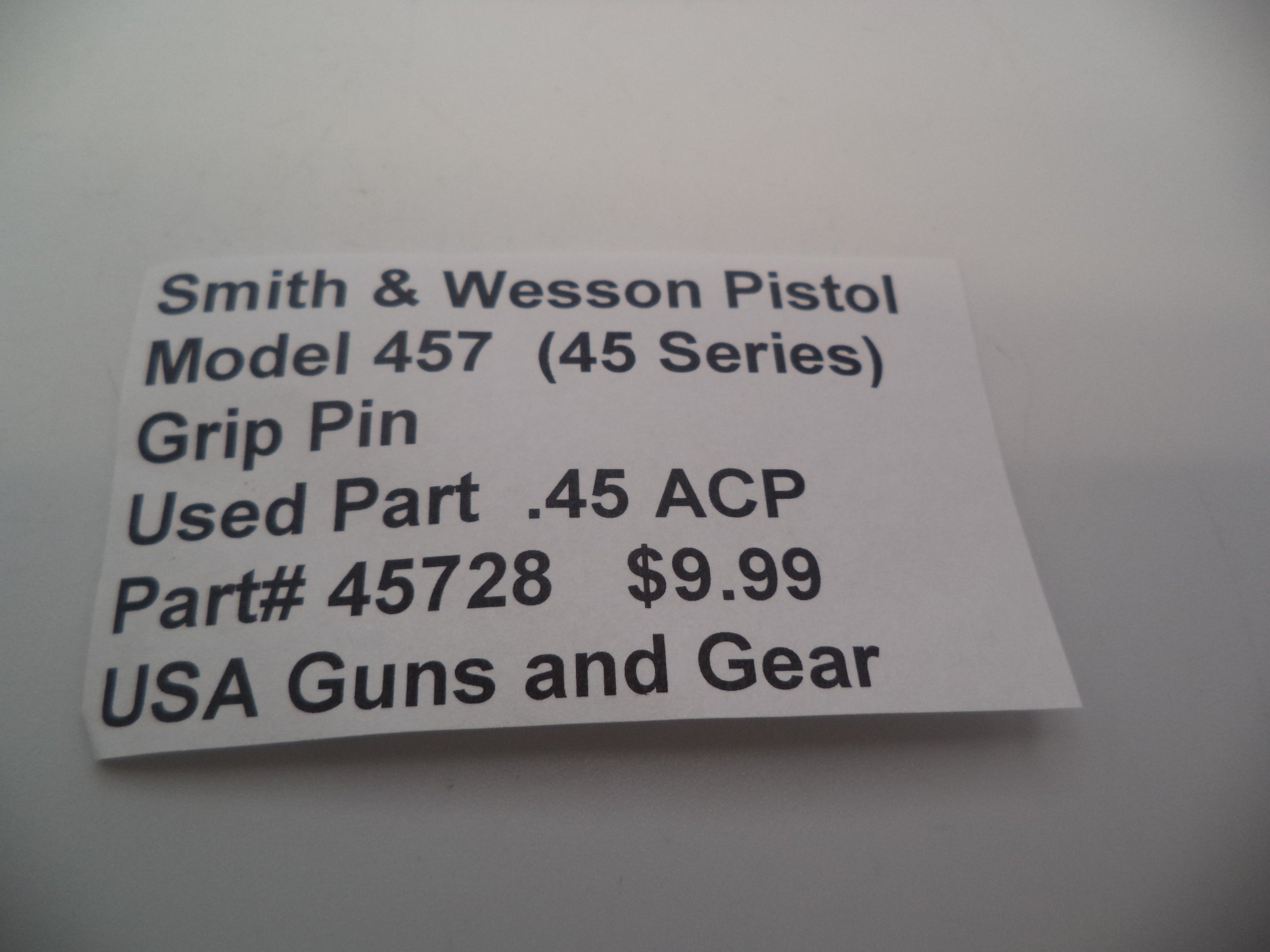 45728 Smith & Wesson Pistol Model 457 (45 Series) Grip Pin Used