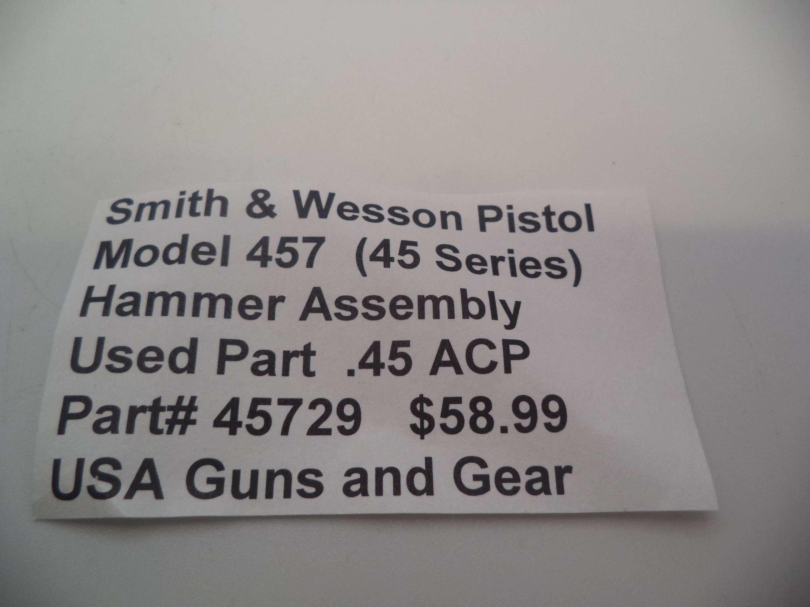 45729 Smith & Wesson Pistol Model 457 (45 Series) Hammer Assembly Used