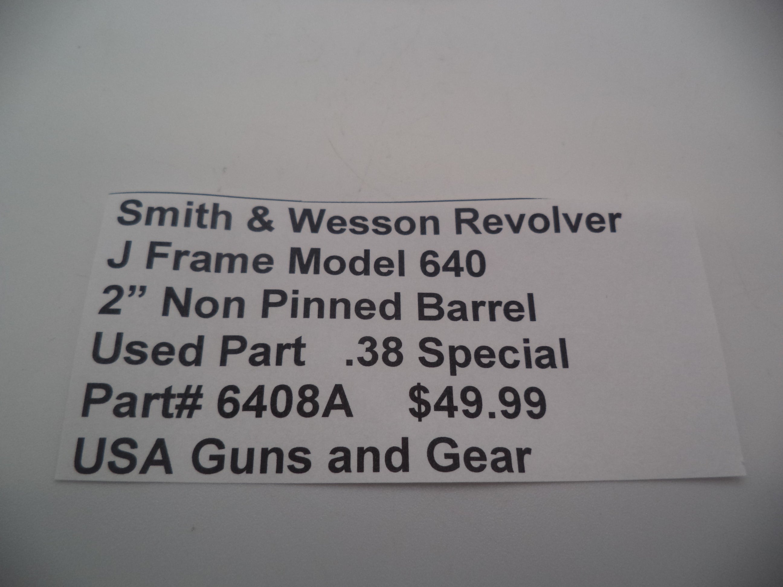 6408A Smith & Wesson J Frame Model 640 Used 2" Non Pinned Barrel .38 Special