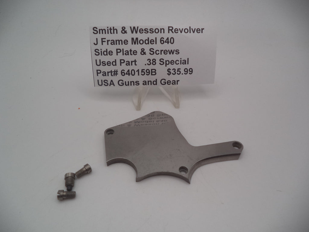 640159B Smith & Wesson J Frame Model 640 Used Side Plate & Screws .38 Special