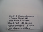 640159B Smith & Wesson J Frame Model 640 Used Side Plate & Screws .38 Special