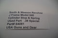 Smith & Wesson Smith & Wesson J Frame Model 640 Cylinder Stop & Spring .38 Special | Part# 64081 Part 000064081