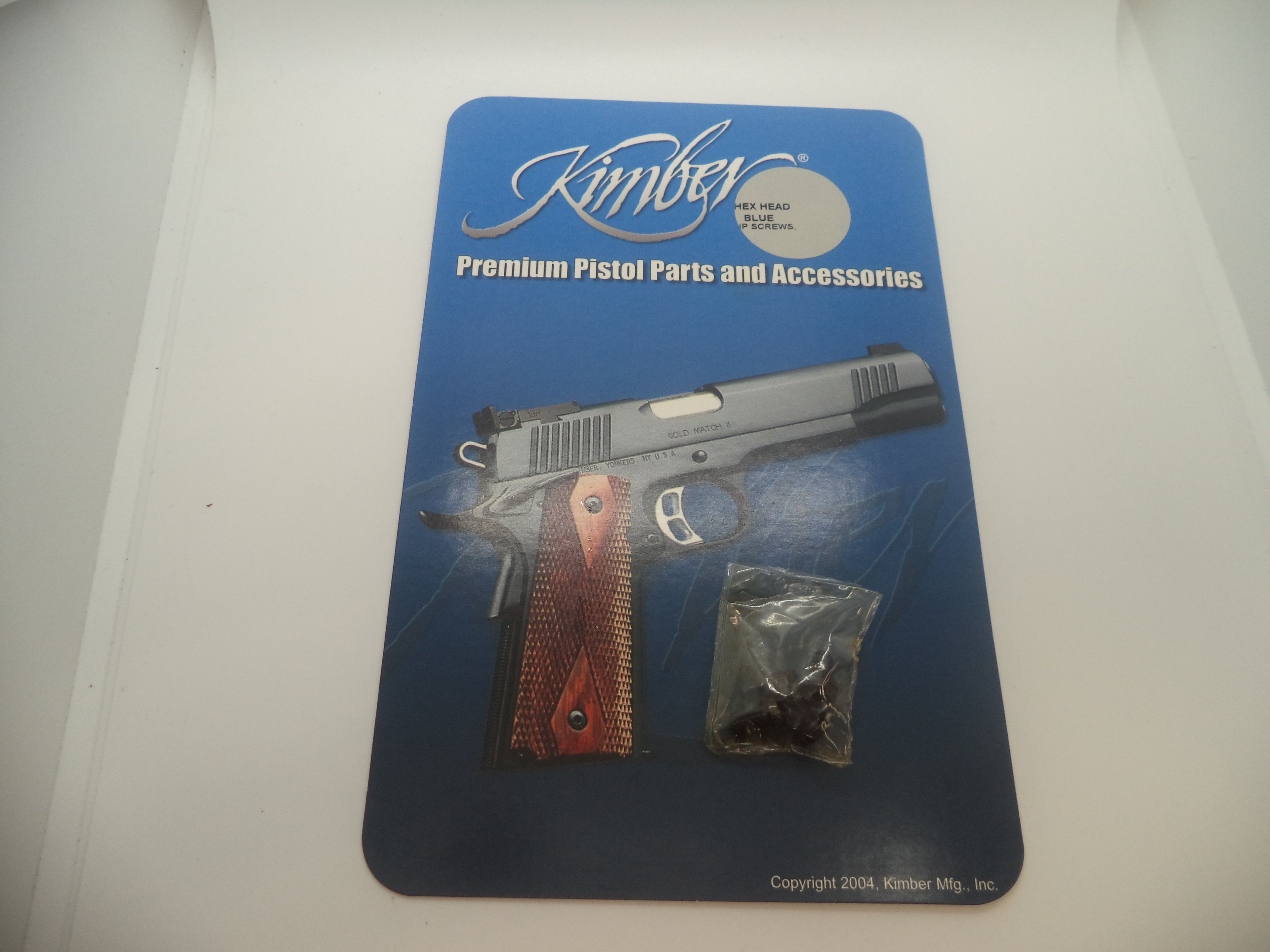 4100350 Kimber Model 1911 Hex Head Blue Grip Screws New - Set of 4