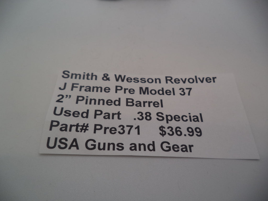 Pre371  Smith & Wesson Revolver J Frame Model 37 2" Pinned Barrel Used