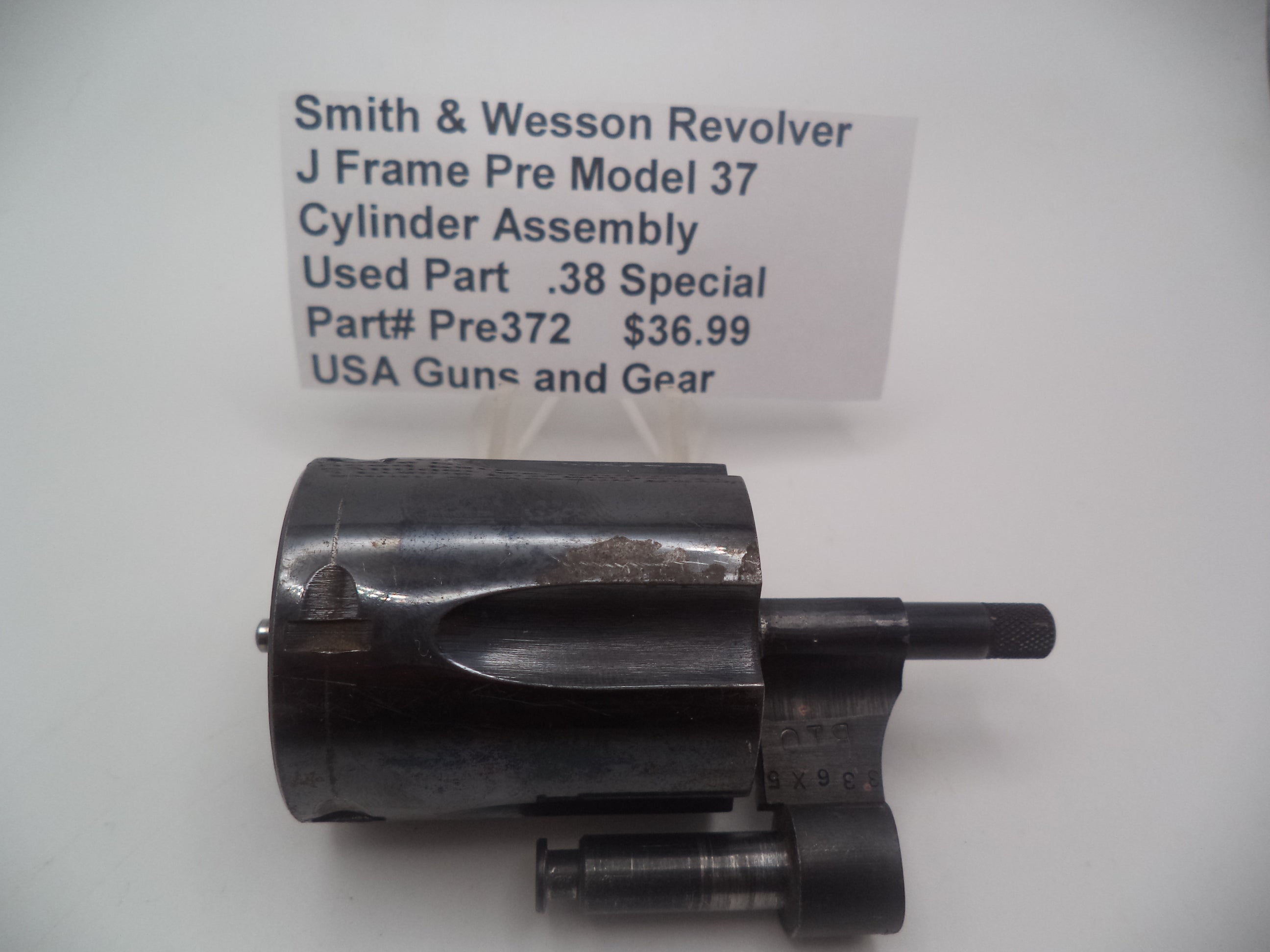 Smith & Wesson J Frame Pre Model 37 Cylinder Assembly - Blue Steel .38 Special - Used OEM Part Pre372