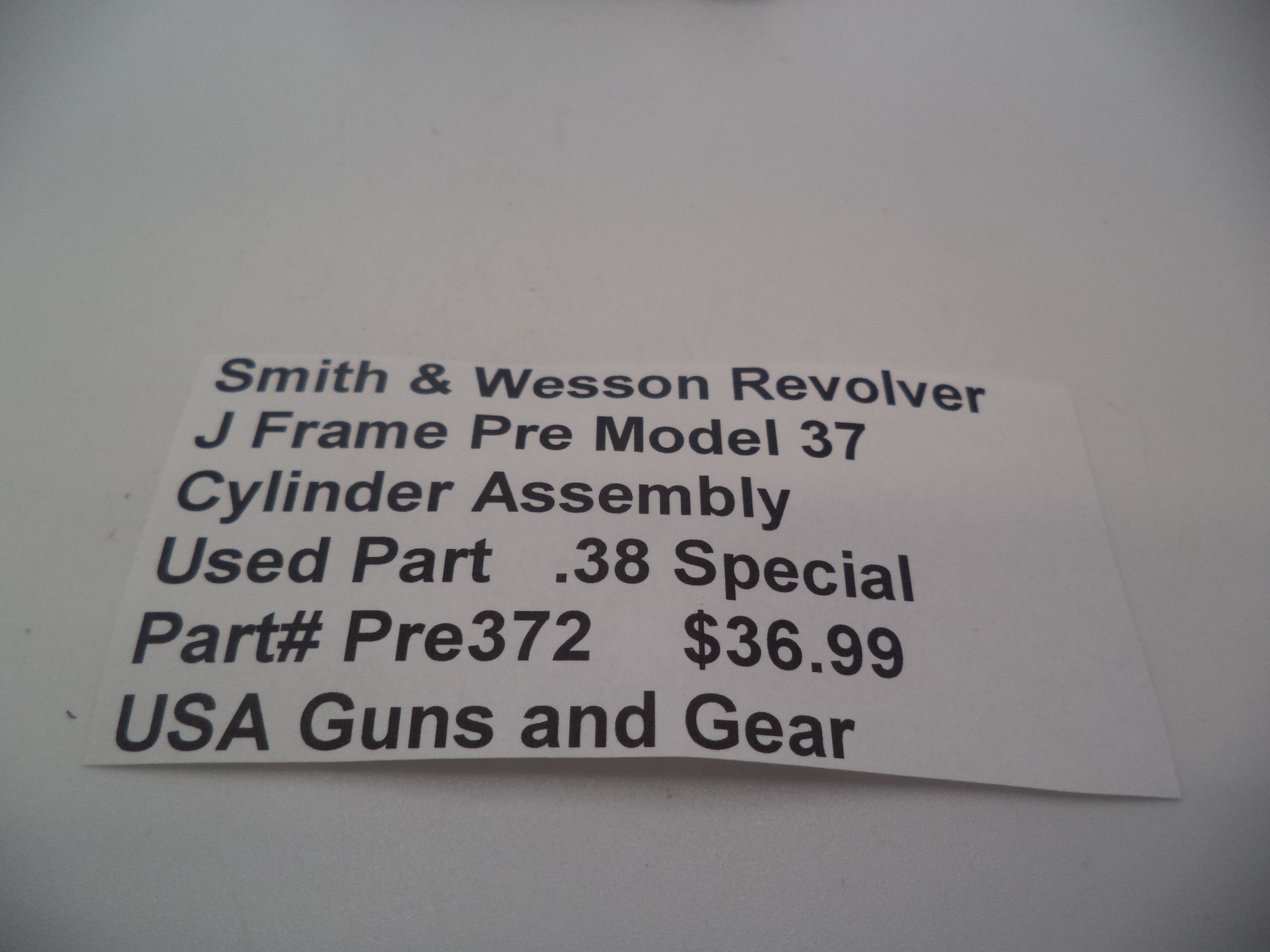 Smith & Wesson J Frame Pre Model 37 Cylinder Assembly - Blue Steel .38 Special - Used OEM Part Pre372