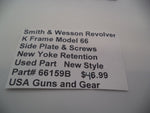 66159B Smith & Wesson K Frame Model 66 Side Plate and Screws New Yoke Retention New Style Used