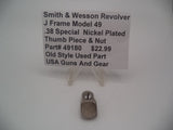 49180 Smith & Wesson J Frame Model 49 Used Nickel Plated Thumb Piece & Nut .38 Special