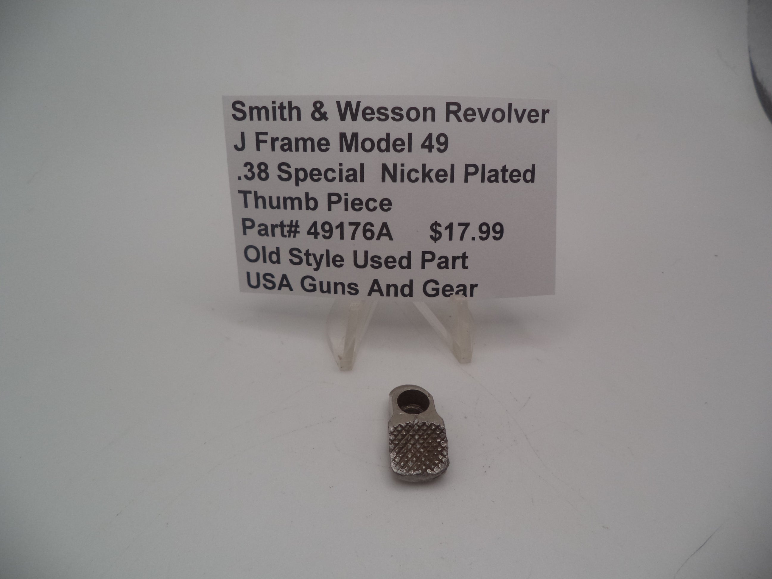 49176A Smith & Wesson J Frame Model 49 Used Nickel Plated Thumb Piece  .38 Special