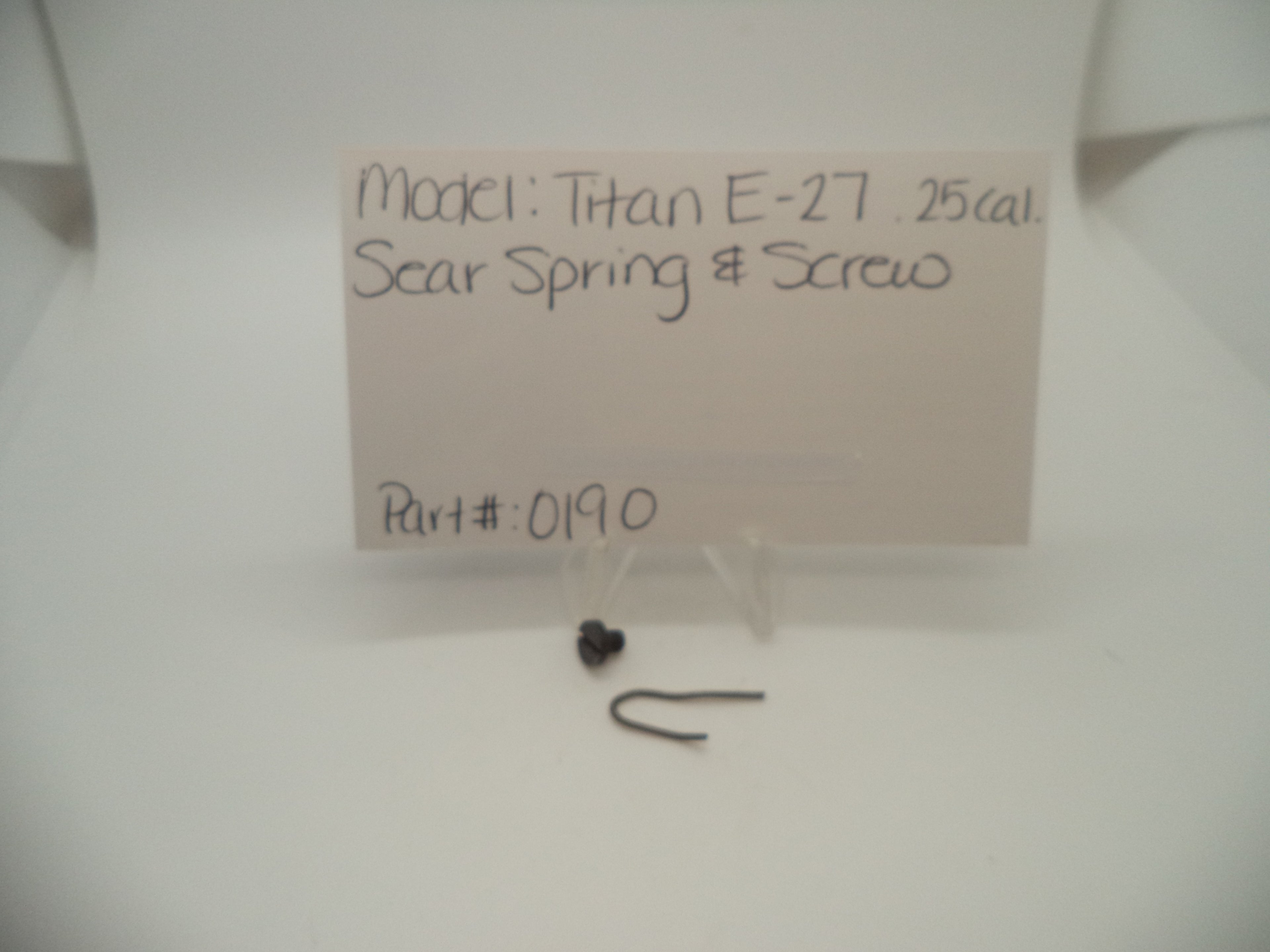 0190 F.I.E. Titan Model E-27 Lever Spring & Screw .25 Cal