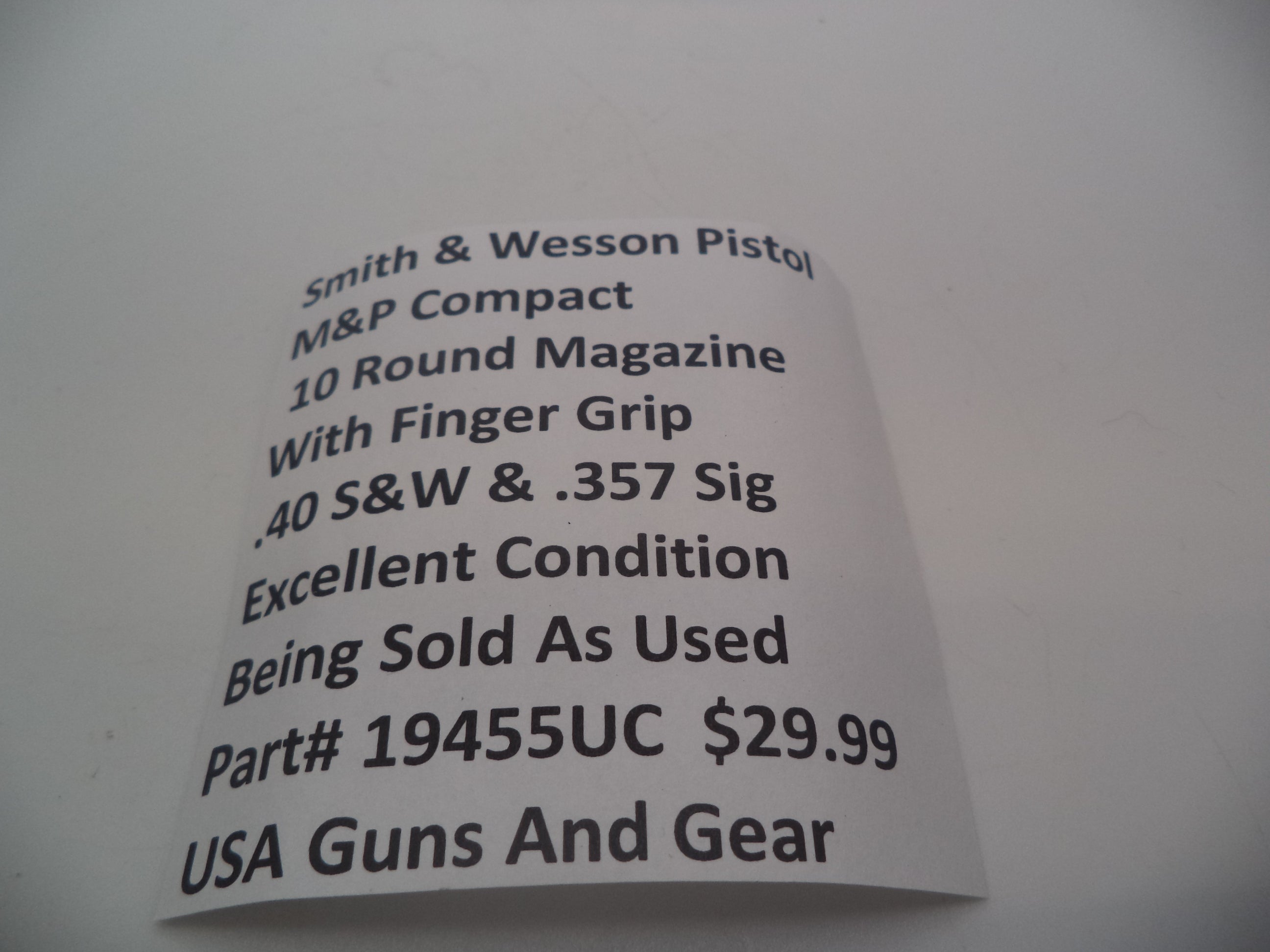 S&W M&P .40  and .357 Sig Compact 10 Round Magazine 19455UC