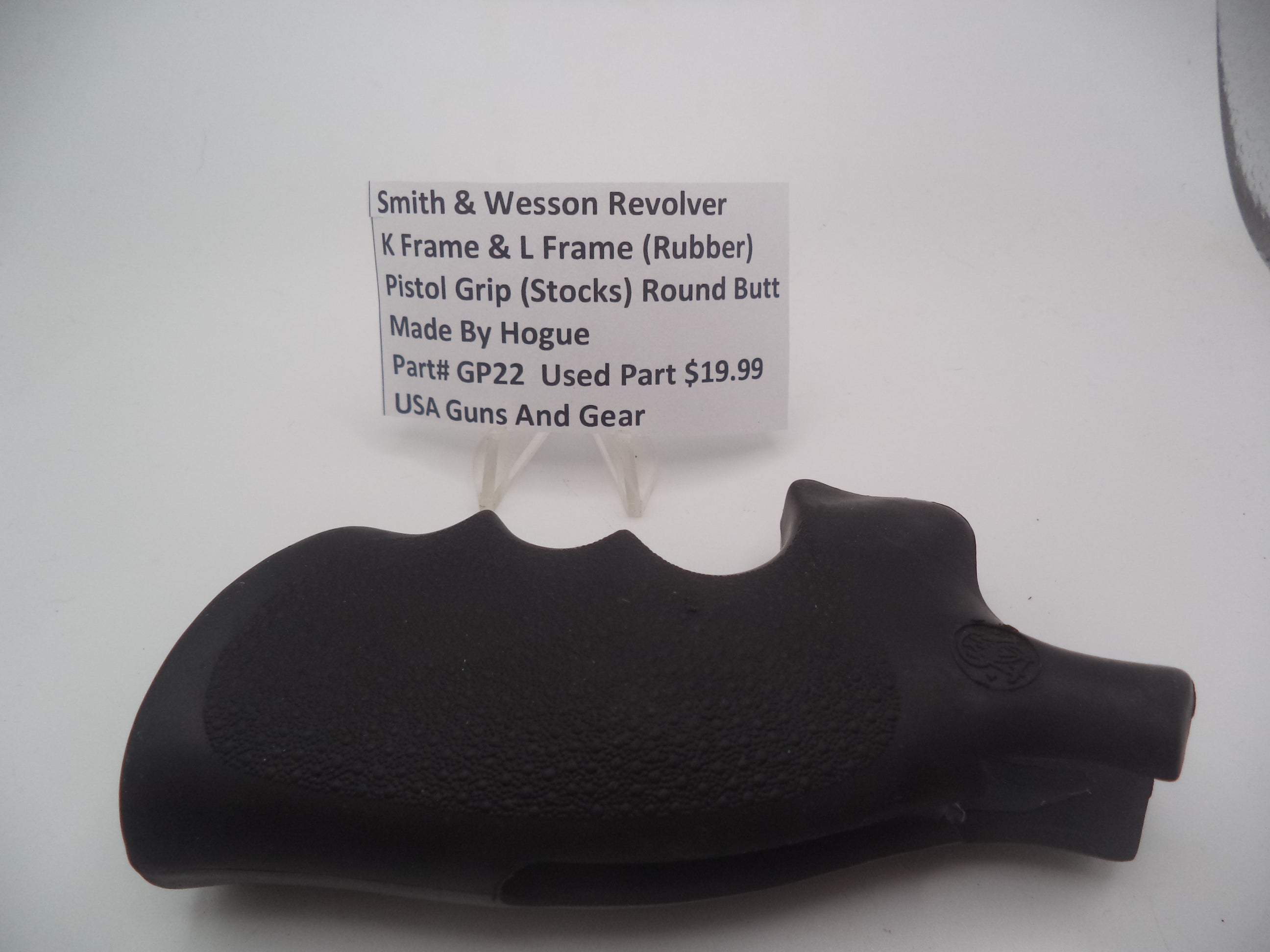 GP22 Hogue Rubber Grips for Smith & Wesson K & L Frame Round Butt Used