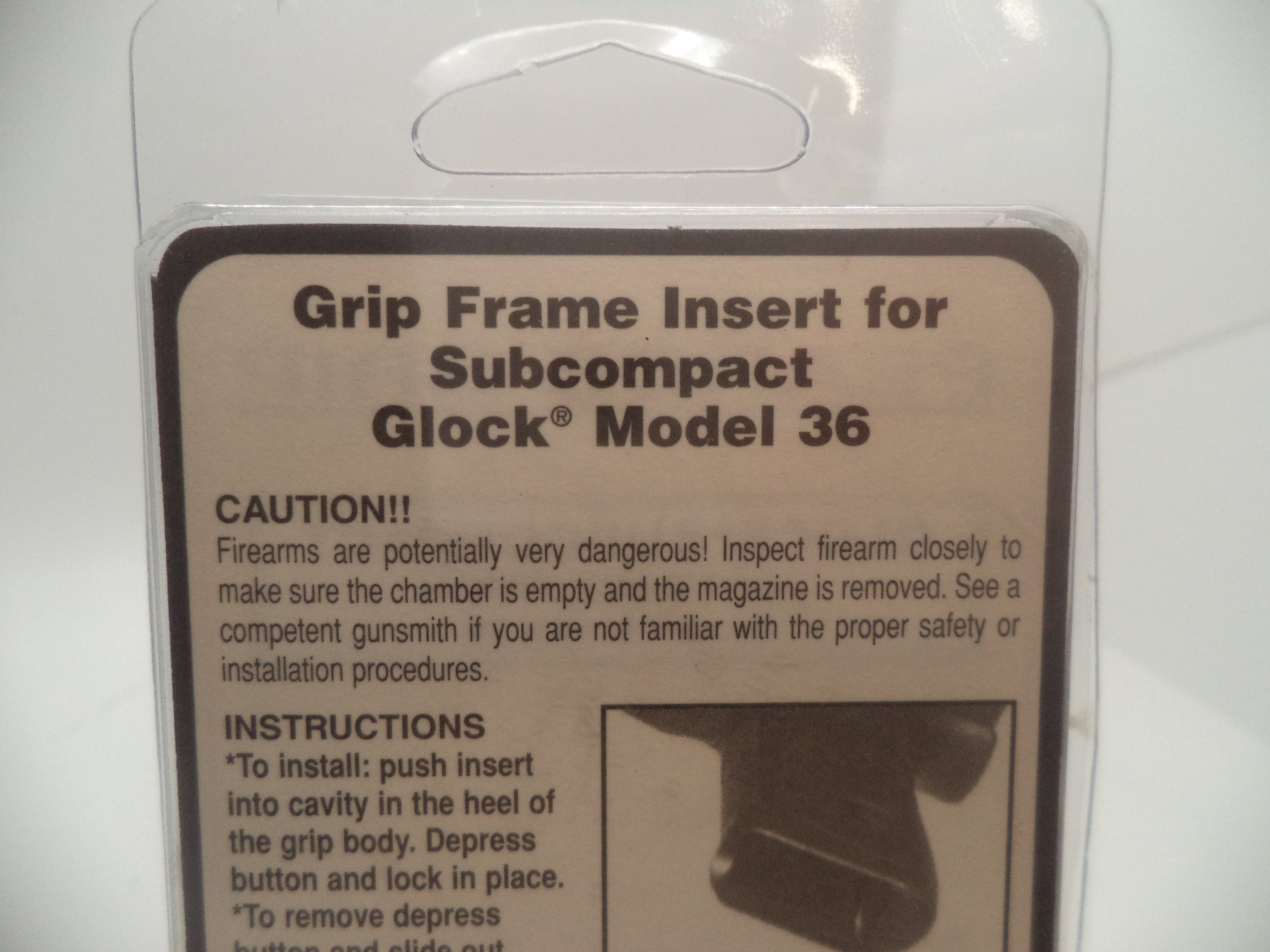 Pearce Grip Frame Insert For Subcompact Glock Model 36 #PG-FI36
