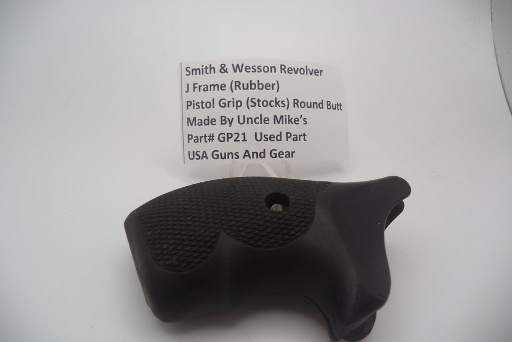 Uncle Mike's Rubber Grips for S&W J Frame Round Butt Used, GP21
