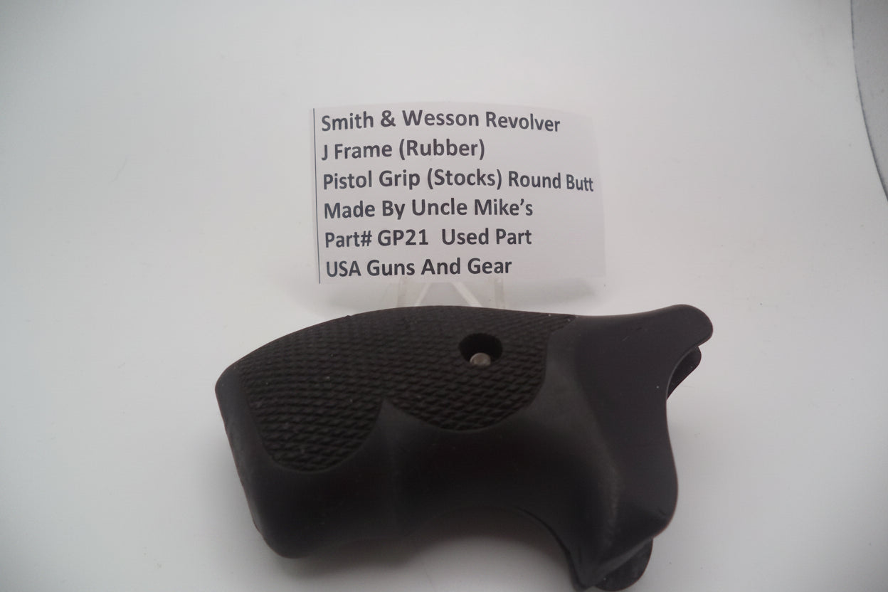Uncle Mike's Rubber Grips for S&W J Frame Round Butt Used, GP21