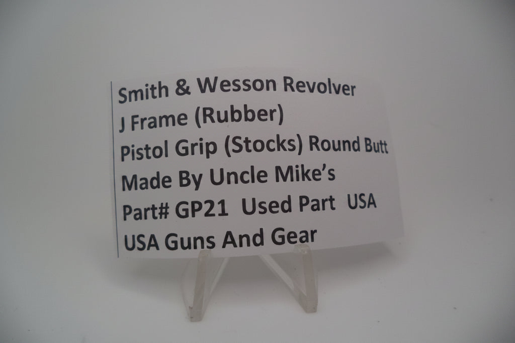 Uncle Mike's Rubber Grips for S&W J Frame Round Butt Used, GP21