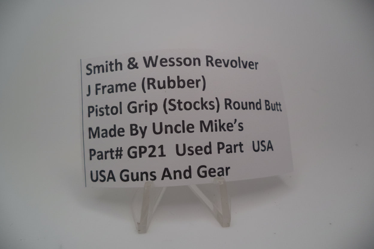 Uncle Mike's Rubber Grips for S&W J Frame Round Butt Used, GP21