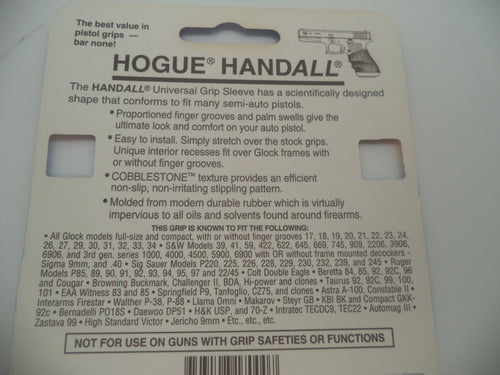17000 Hogue Handall Universal Slip-On Black Grip Sleeve Rubber for Smith & Wesson