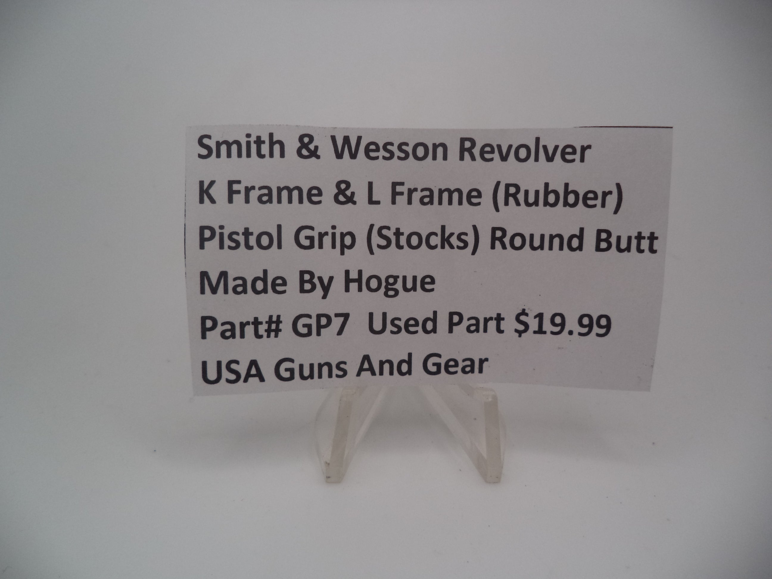 GP7 Smith & Wesson K & L Frame Rubber Pistol Grip Round Butt Used