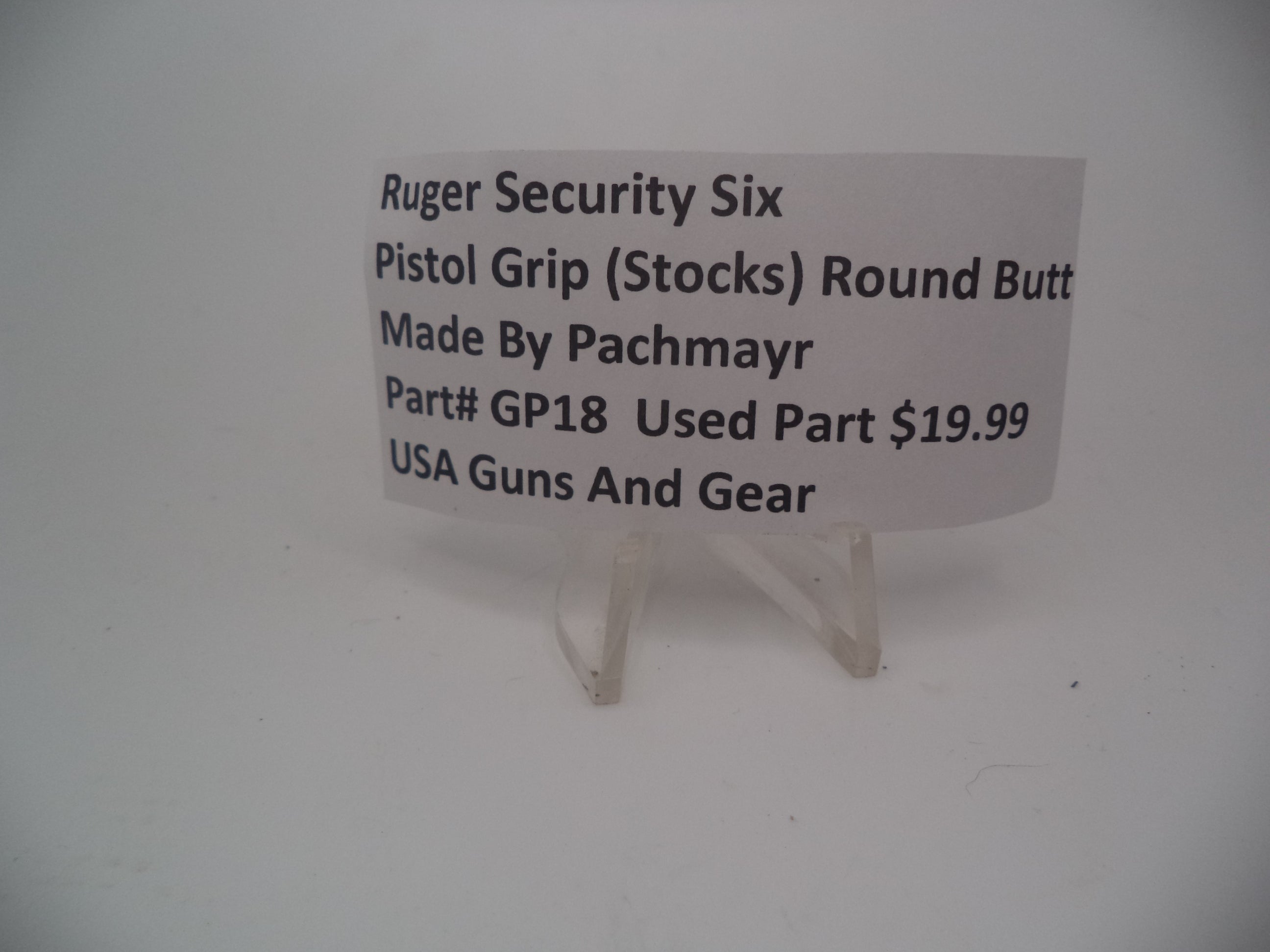 GP18 Pachmayr Rubber Pistol Grips for Ruger Security Six Round Butt
