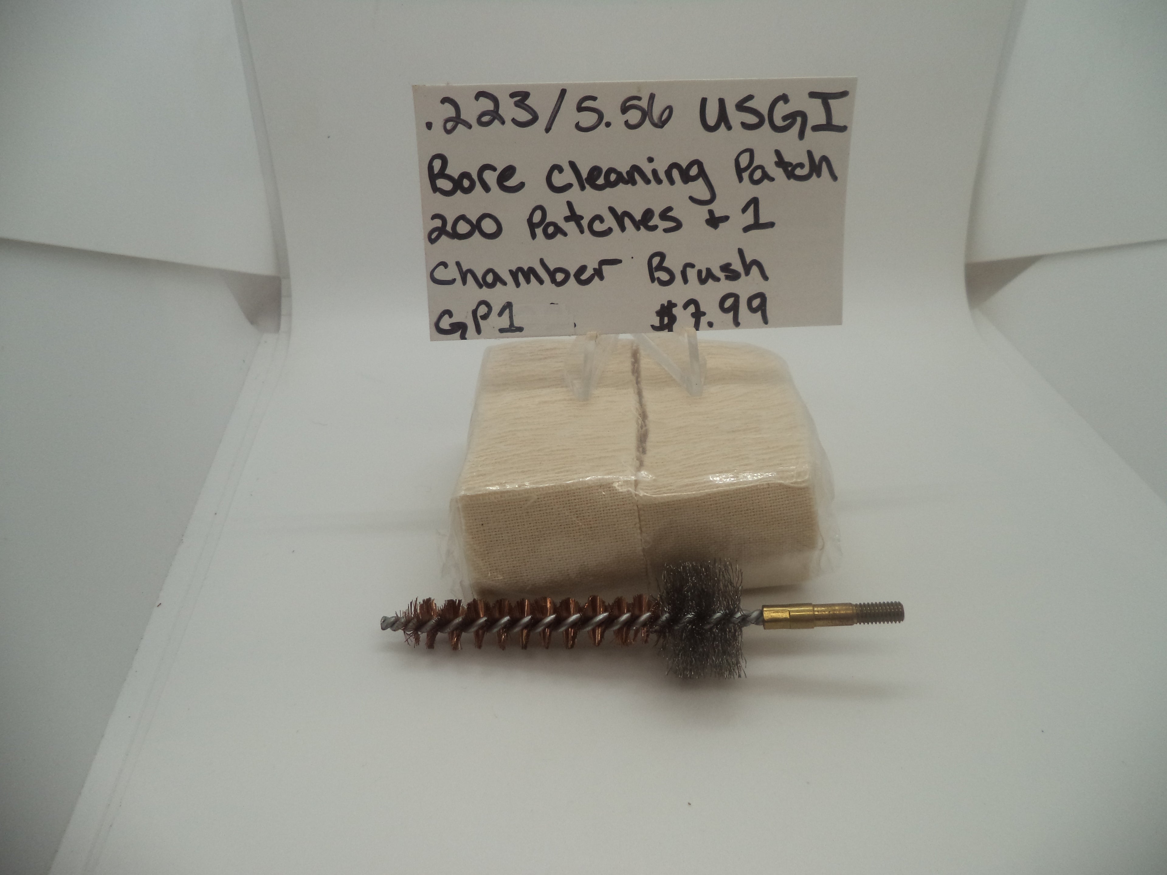 GP1 .223/5.56 USGI Bore Cleaning Patch (200 Patches) & 1 Chamber Brush