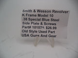 10157A Smith & Wesson Revolver K Frame Model 10 .38 Special Side Plate & Screws Used Part