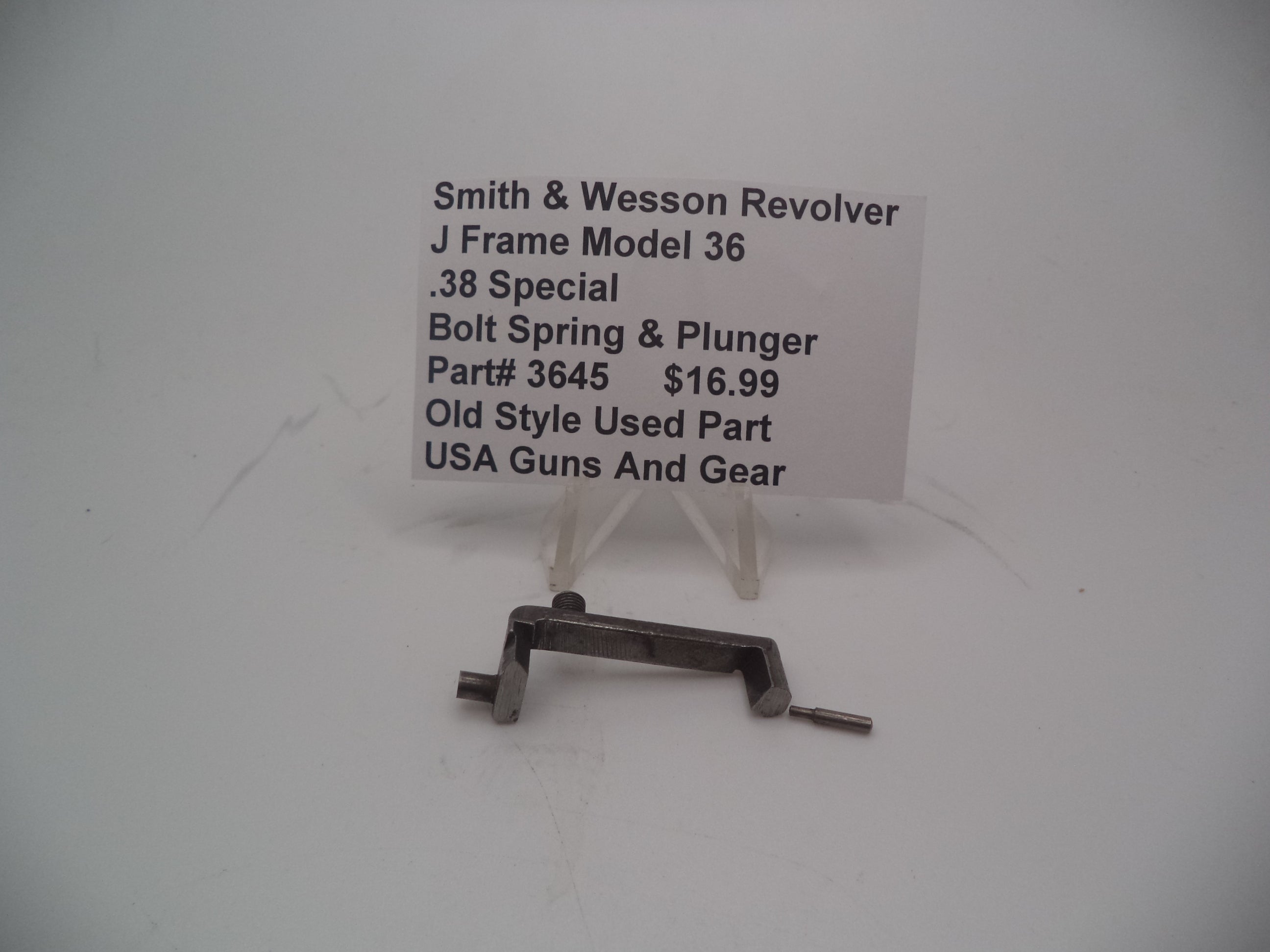 3645AB S&W Revolver J Frame Model 36 .38 Special Bolt Spring and Plunger
