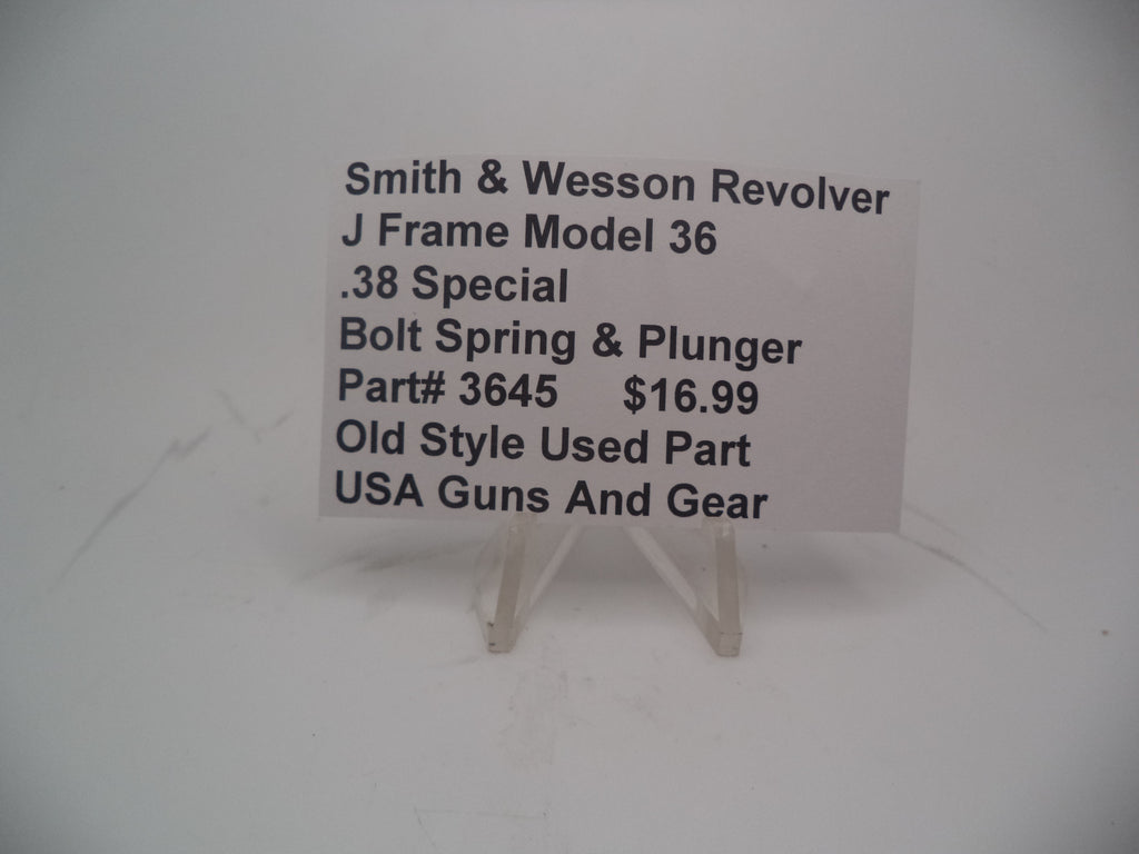 3645AB S&W Revolver J Frame Model 36 .38 Special Bolt Spring and Plunger