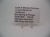 3645 Smith & Wesson Revolver J Frame Model 36 .38 Special Bolt Spring and Plunger Used