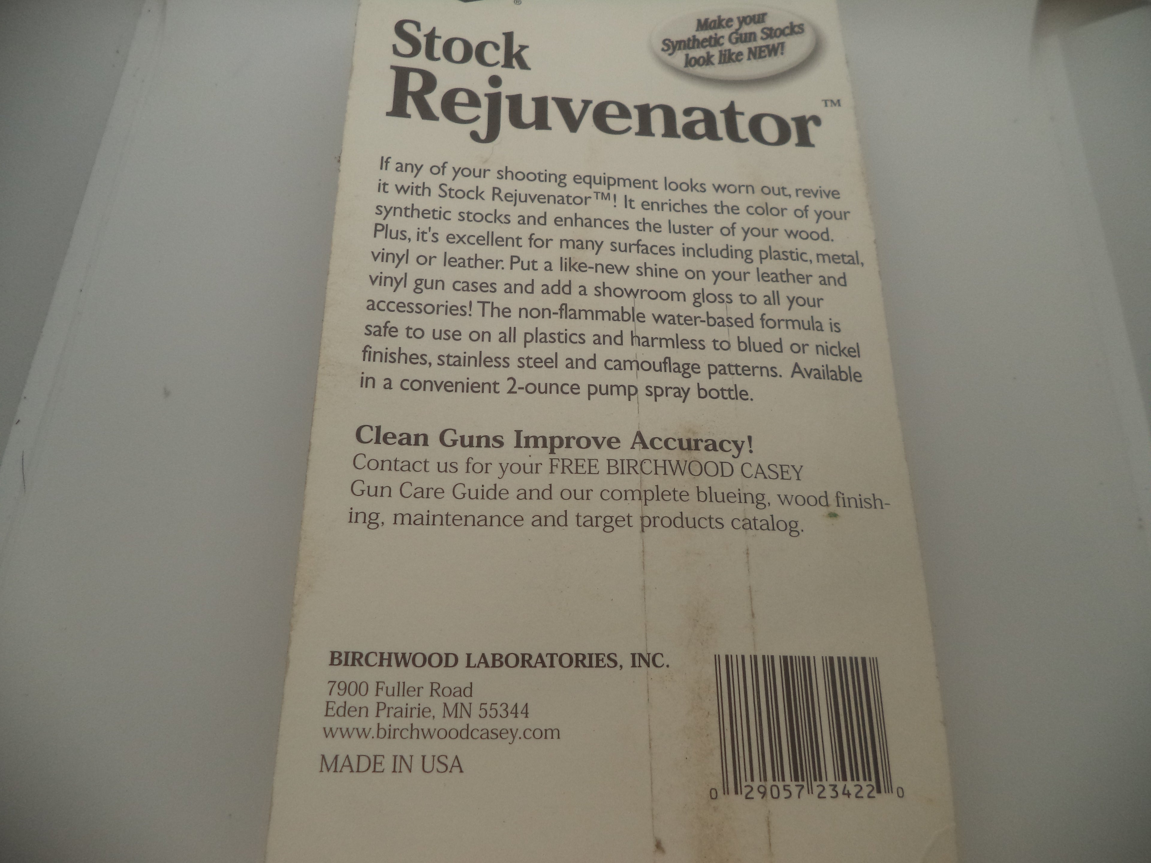 Birchwood Casey Stock Rejuvenator - Synthetic Stock Cleaner & Protectant 2 oz