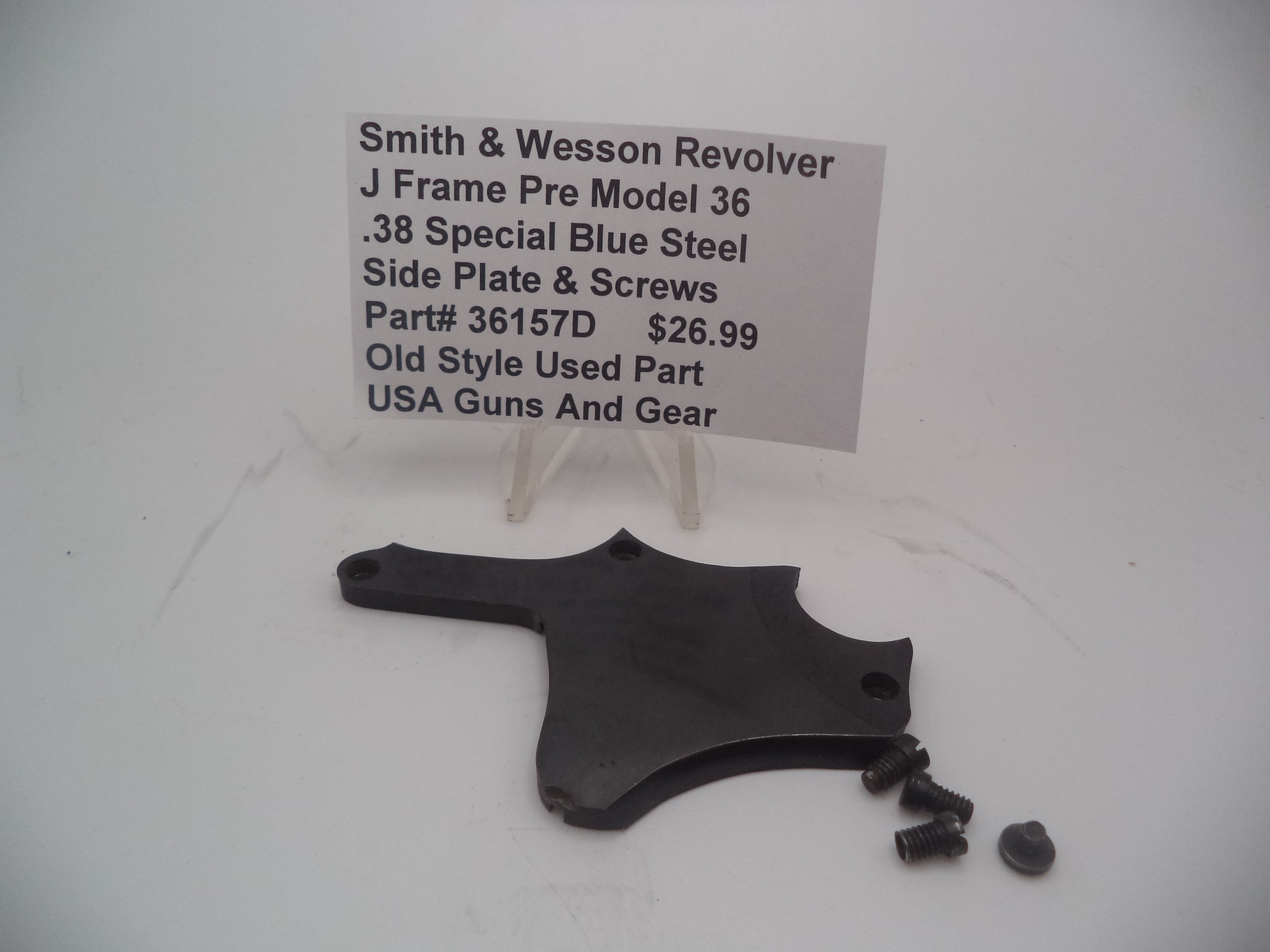 37662B Smith & Wesson Revolver J Frame Model 37 Side Plate & Screws Used
