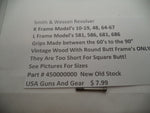 450000000 Smith & Wesson K & L Frame Pistol Grip Stock Screw New
