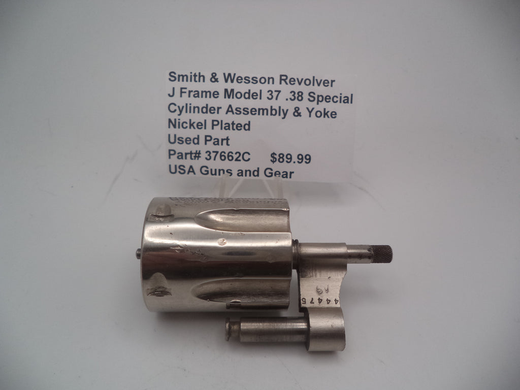 Smith & Wesson J Frame Model 37 Cylinder Assembly & Yoke - Blue Steel .38 Special - Used OEM Part 37662C