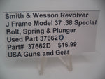 37662D Smith & Wesson Revolver J Frame Model 37 Bolt, Spring & Plunger Used