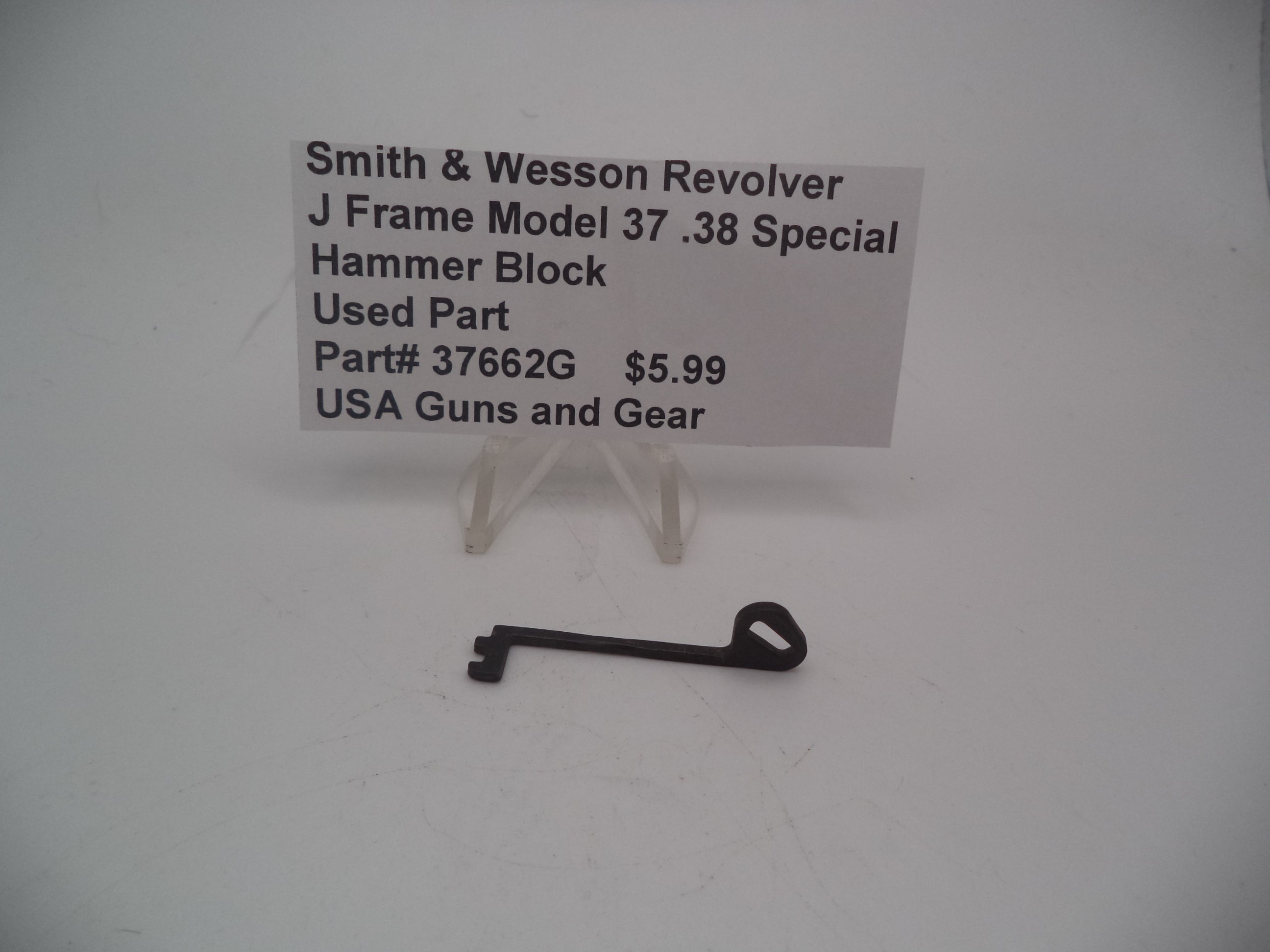 37662G Smith & Wesson Revolver J Frame Model 37 Hammer Block Used