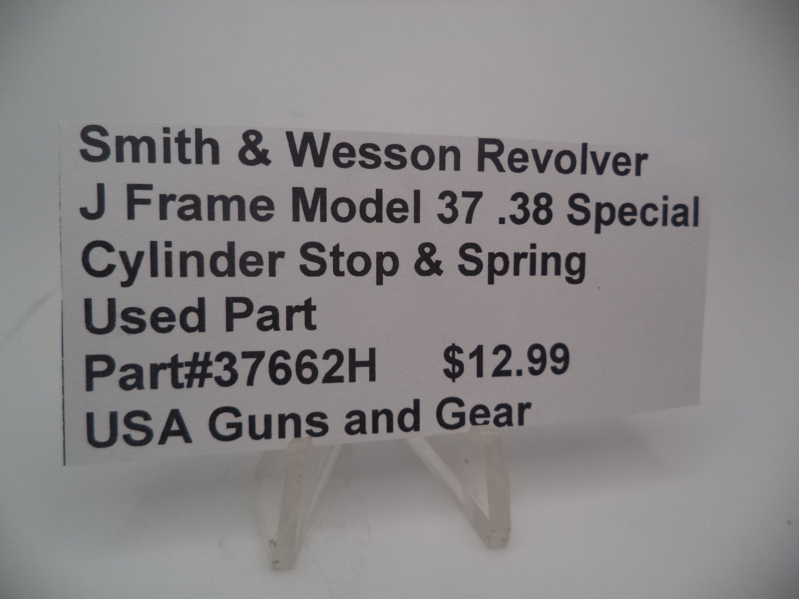 37662H Smith & Wesson Revolver J Frame Model 37 Cylinder Stop & Spring Used