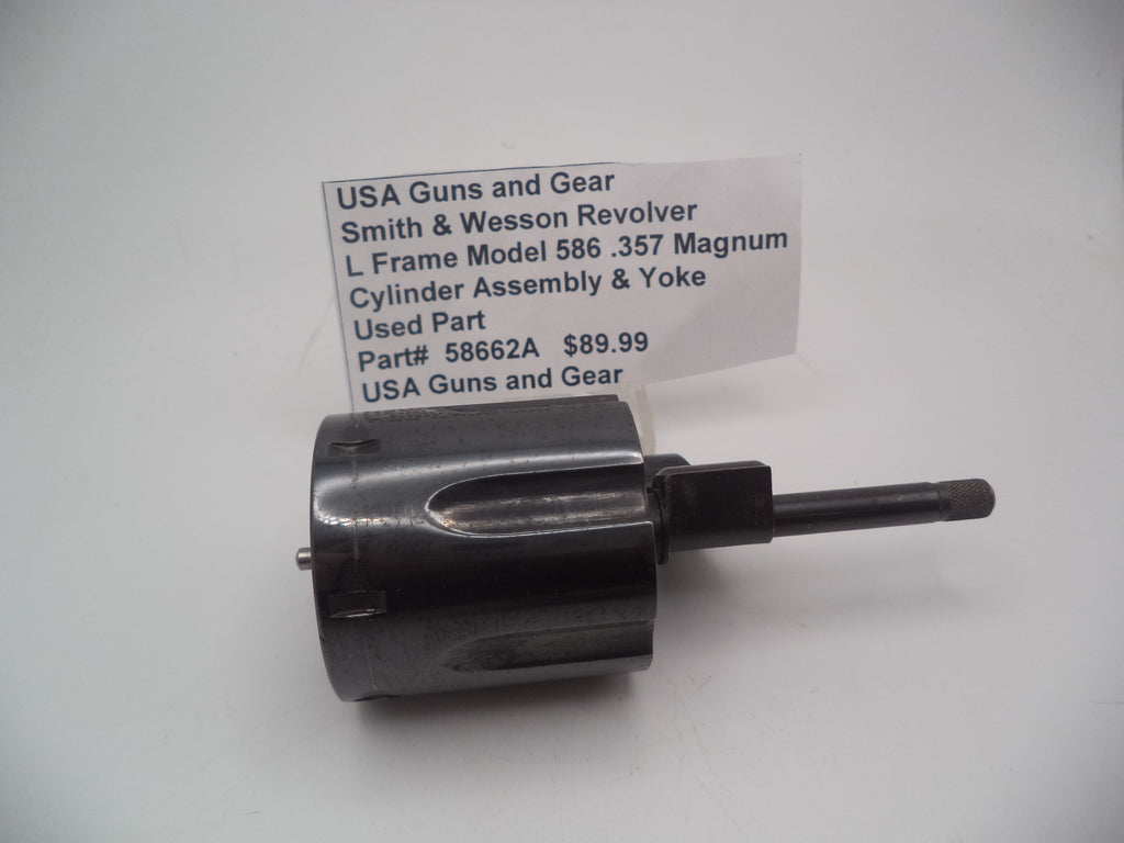 Smith & Wesson L Frame Model 586 Cylinder Assembly & Yoke - Blue Steel .357 Magnum - Used OEM Part 58662A