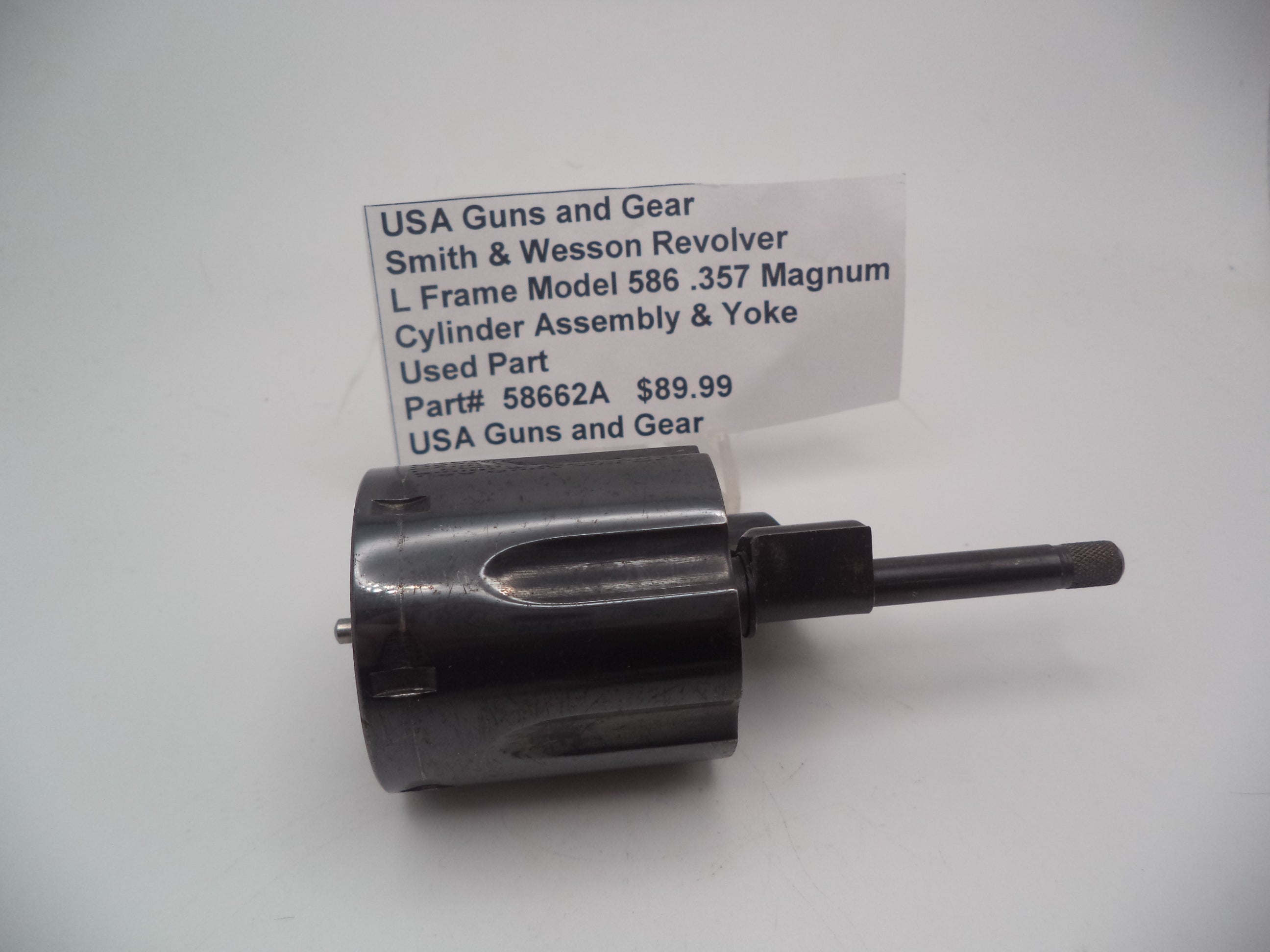 Smith & Wesson L Frame Model 586 Cylinder Assembly & Yoke - Blue Steel .357 Magnum - Used OEM Part 58662A