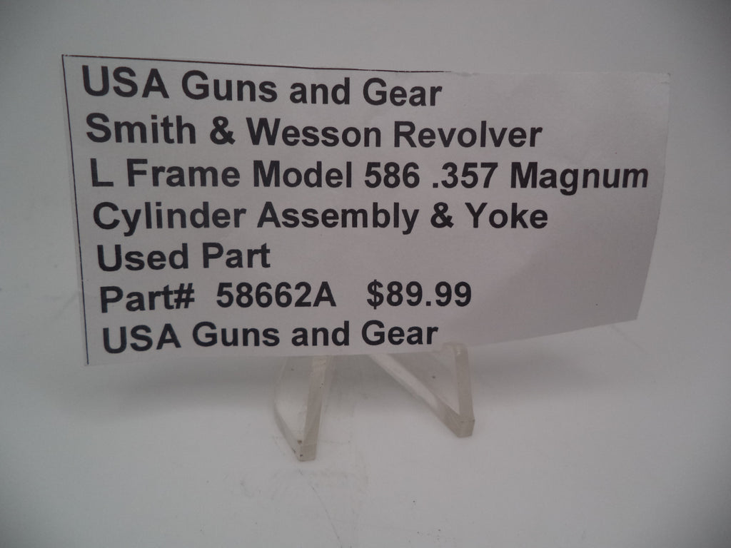 Smith & Wesson L Frame Model 586 Cylinder Assembly & Yoke - Blue Steel .357 Magnum - Used OEM Part 58662A