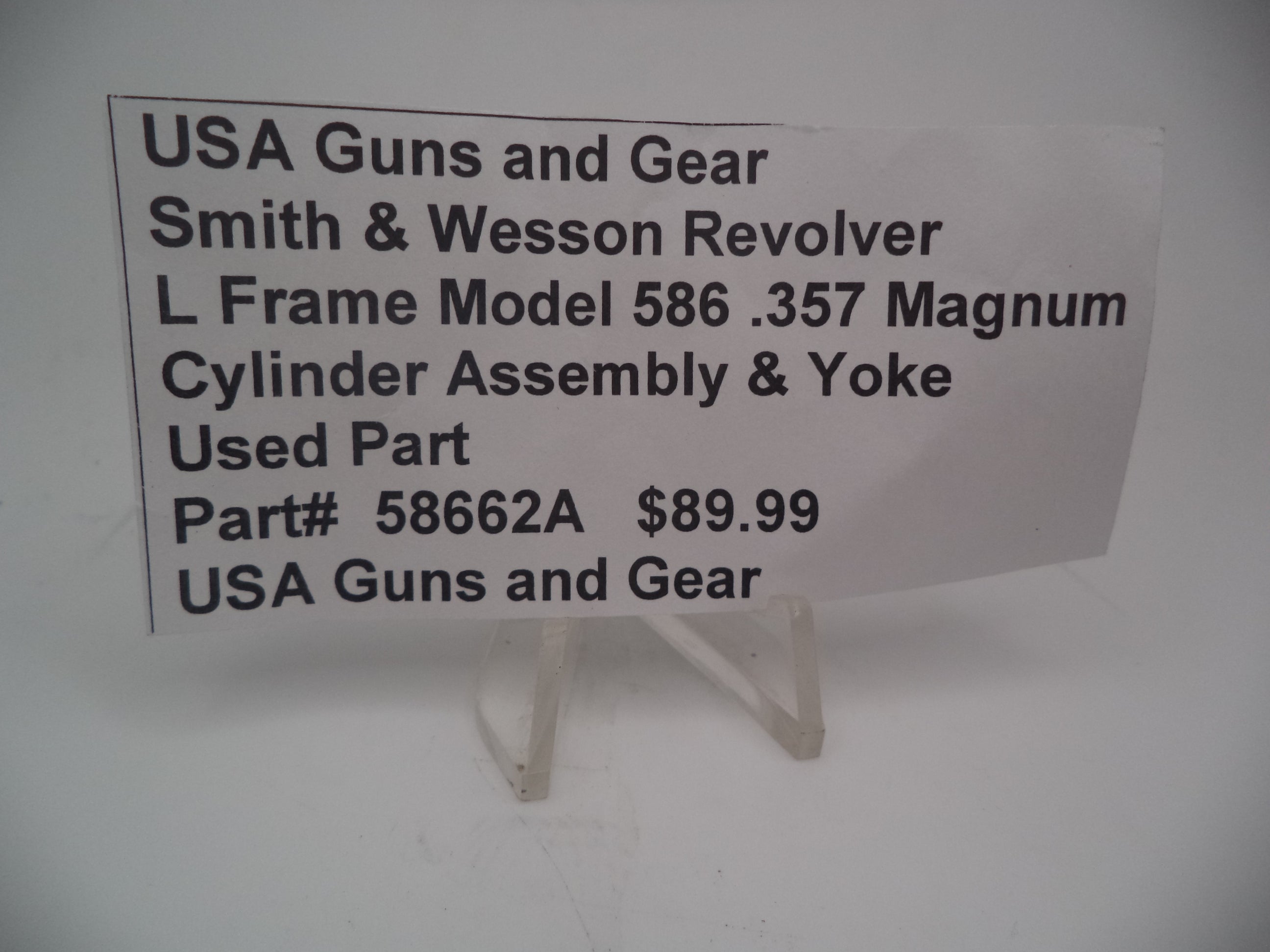Smith & Wesson L Frame Model 586 Cylinder Assembly & Yoke - Blue Steel .357 Magnum - Used OEM Part 58662A