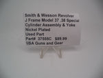 37555C Smith & Wesson  J Frame Models 37 Cylinder Assembly & Yoke Nickel Plated Used